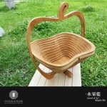竹木製折疊蘋果造型水果籃
